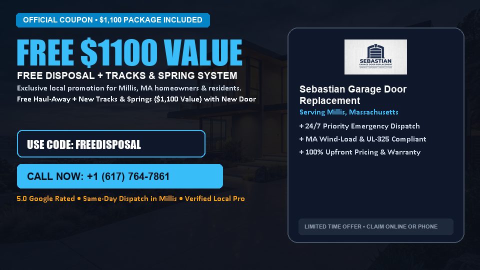 FREE Old Door Haul-Away & Heavy-Duty Tracks in Millis, MA - Sebastian Garage Door Replacement