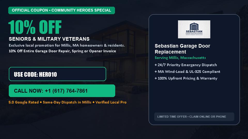 10% OFF Senior, Military & First Responder Discount in Millis, MA - Sebastian Garage Door Replacement